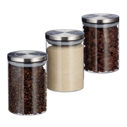 3-pack 600 ml glass jars with lids