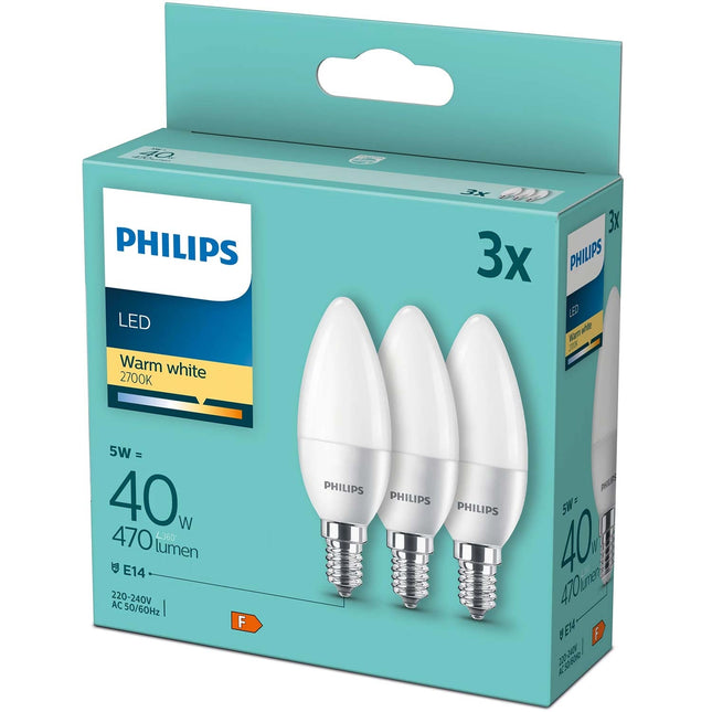 3er-Pack LED E14 Krone 5W (40W) Frost 470lm