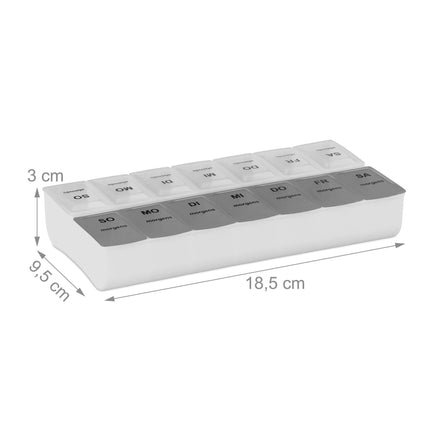 Týdenní dávkovač léků, 7 dní, 2 přihrádky, 3 ks
