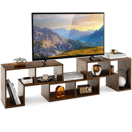 3-teiliger TV-Schrank aus Holz für Fernseher bis 65" Frei kombinierbarer TV-Ständer braun