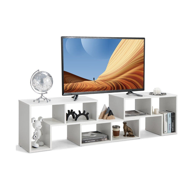 3-teiliger TV-Schrank aus Holz für Fernseher bis 65" Frei kombinierbarer TV-Ständer weiß