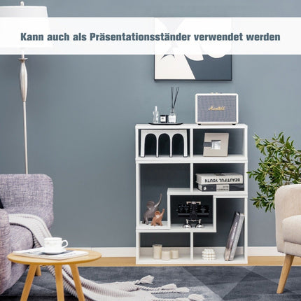 3-teiliger TV-Schrank aus Holz für Fernseher bis 65" Frei kombinierbarer TV-Ständer weiß