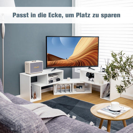 3-teiliger TV-Schrank aus Holz für Fernseher bis 65" Frei kombinierbarer TV-Ständer weiß