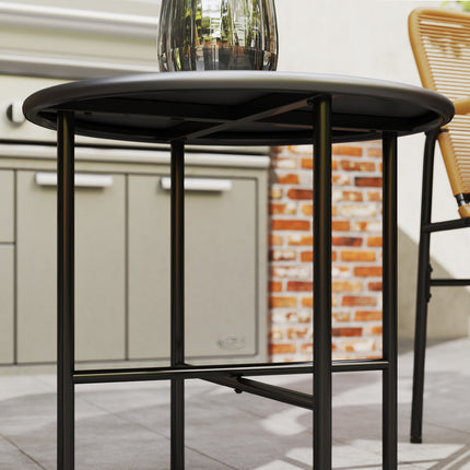 Rattan-Bistro-Set – 2 Stühle & Tisch, Garten/Terrasse, Gelb