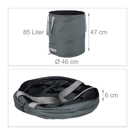 3 pcs. garden bags 85-liter gray