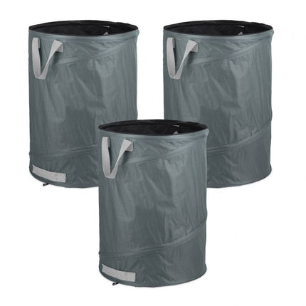 3 pcs. garden sacks 160-litre grey