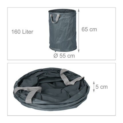 3 pcs. garden sacks 160-litre grey