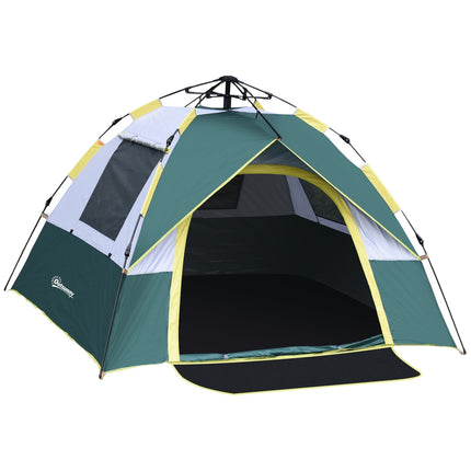 3-Personen-Kuppelzelt, wasserdichtes Polyester, grün, 205x195x135cm