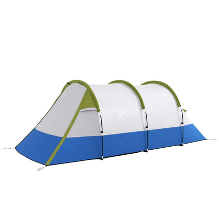 Kampeertent, tunneltent voor 3 personen, met lichte haken, luifel, 2 kamers, winddichte familietent met draagtas, 2000 mm waterafstotende pop-up tent voor kamperen, tuin, groen |