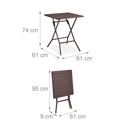 3-teiliges Balkonmöbel-Set in Holzoptik