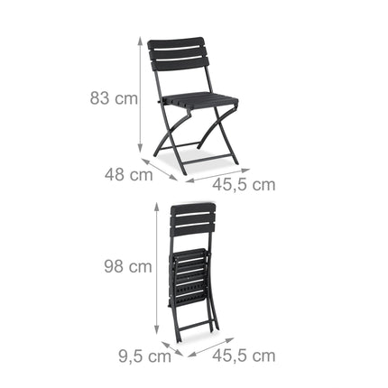 3-delige balkonmeubelset in houtlook