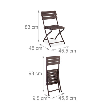 3-teiliges Balkonmöbel-Set in Holzoptik