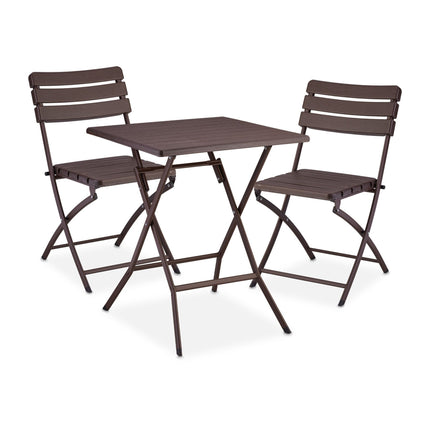3-teiliges Balkonmöbel-Set in Holzoptik