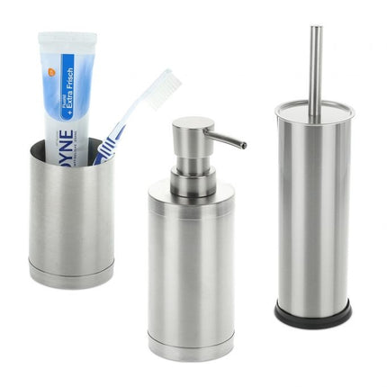 3-teiliges Badezimmer-Set Edelstahl