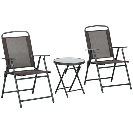 Wetterfestes dreiteiliges Metall-Bistro-Set mit Klapptisch
