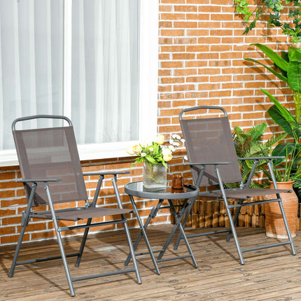 Wetterfestes dreiteiliges Metall-Bistro-Set mit Klapptisch