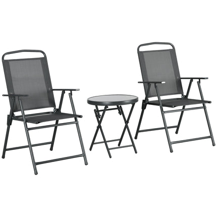 Metall-Bistrogarnitur, 3-teilig, wetterfest, Klapptisch