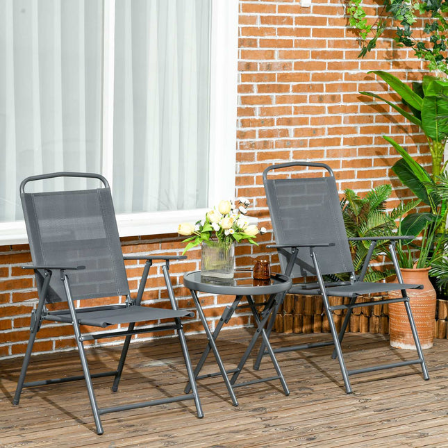 Metall-Bistrogarnitur, 3-teilig, wetterfest, Klapptisch