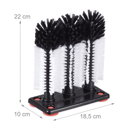 3-piece brush for washing glass