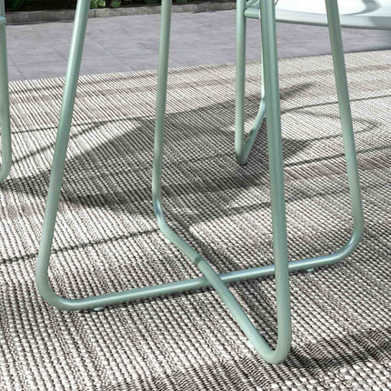 3-teiliges grünes Bistrotisch-Set mit Stühlen aus Netzgewebe