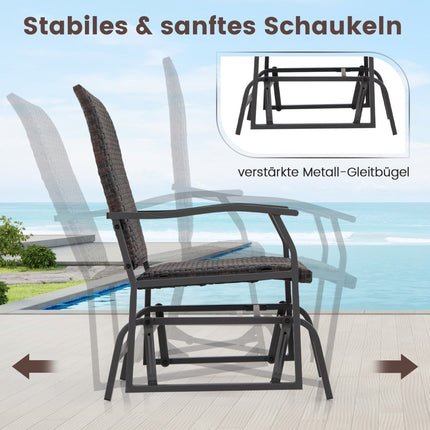 3 pieces Rattan balcony furniture set Balcony set with 2 chairs & table Garden furniture with padded seat