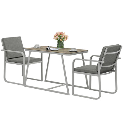 Light gray 3-piece dining room set - table and chairs for 2