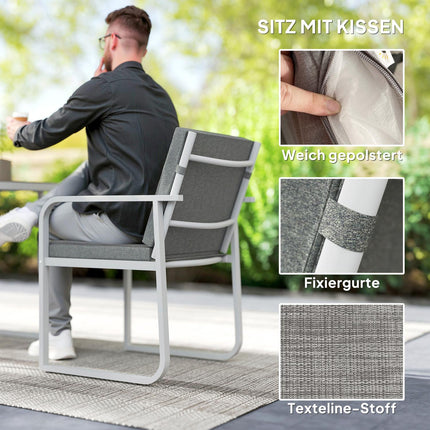 Light gray 3-piece dining room set - table and chairs for 2