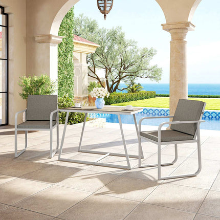 Light gray 3-piece dining room set - table and chairs for 2