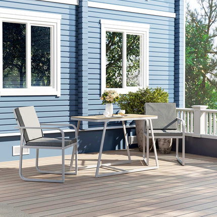 Light gray 3-piece dining room set - table and chairs for 2
