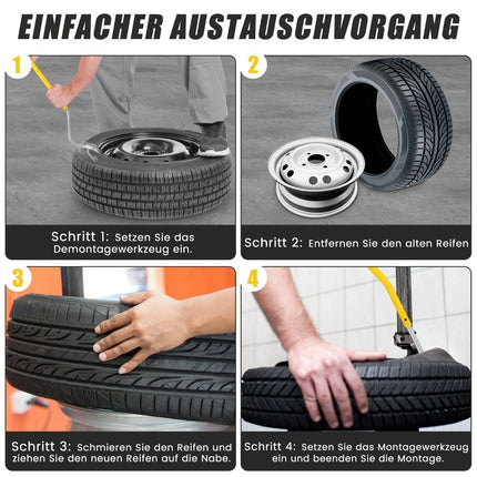 3-teiliges Reifenwechselwerkzeug mit Stahlwulsthalter gelb