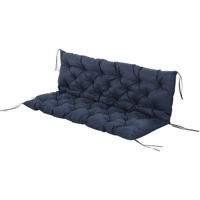 Dark blue 3-seat bench cushion, 150x98x8 cm, indoor/outdoor