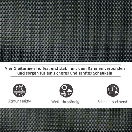 3-Sitzer Metall-Gartenschaukelbank, wetterfest, schwarz