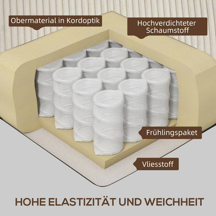 Cremeweißes 3-Sitzer-Sofa mit Armlehnen & Rückenkissen