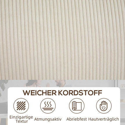 Cremeweißes 3-Sitzer-Sofa mit Armlehnen & Rückenkissen