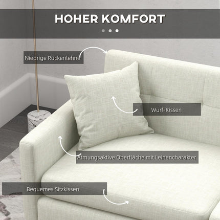 3-Sitzer-Sofa mit Armlehnen & Seitentasche, gepolstert