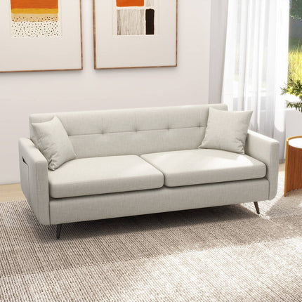 3-Sitzer-Sofa mit Armlehnen & Seitentasche, gepolstert