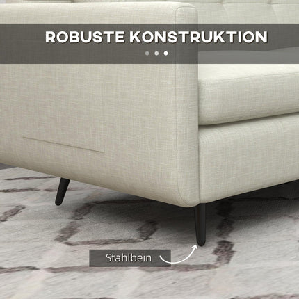 3-Sitzer-Sofa mit Armlehnen & Seitentasche, gepolstert