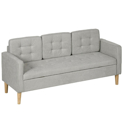 3-Sitzer Polstersofa mit Stauraum, Armlehnen, hellgrau