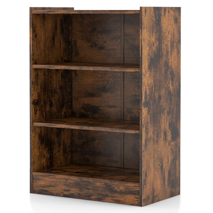 3-tier bookcase open storage shelf modern cabinet 50 x 30 x 75 cm brown