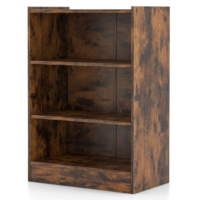 3-stöckiges Bücherregal, offenes Lagerregal, moderner Schrank, 50 x 30 x 75 cm, braun