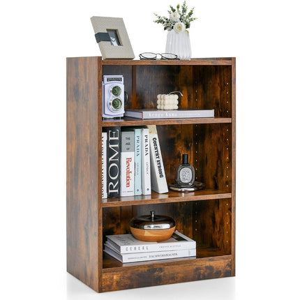 3-tier bookcase open storage shelf modern cabinet 50 x 30 x 75 cm brown