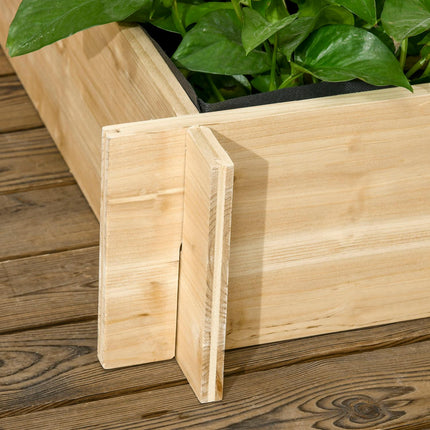 Raised wooden planter box with trellis - 95 x 95 x 110 cm