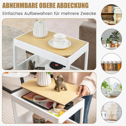 3 tier trolley serving trolley with wheels and removable tray