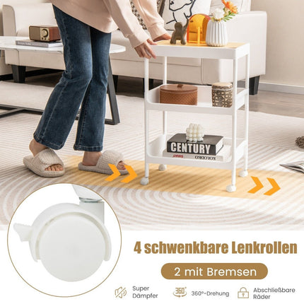 3 tier trolley serving trolley with wheels and removable tray