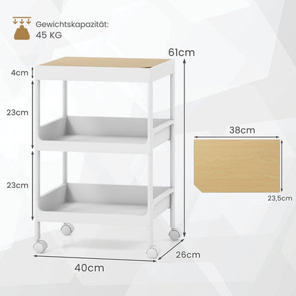 3 tier trolley serving trolley with wheels and removable tray