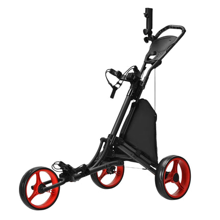 3-Rad-Golftrolley aus Aluminium mit Schirmhalter &amp; T-Stück-Halter &amp; Aufbewahrungstasche