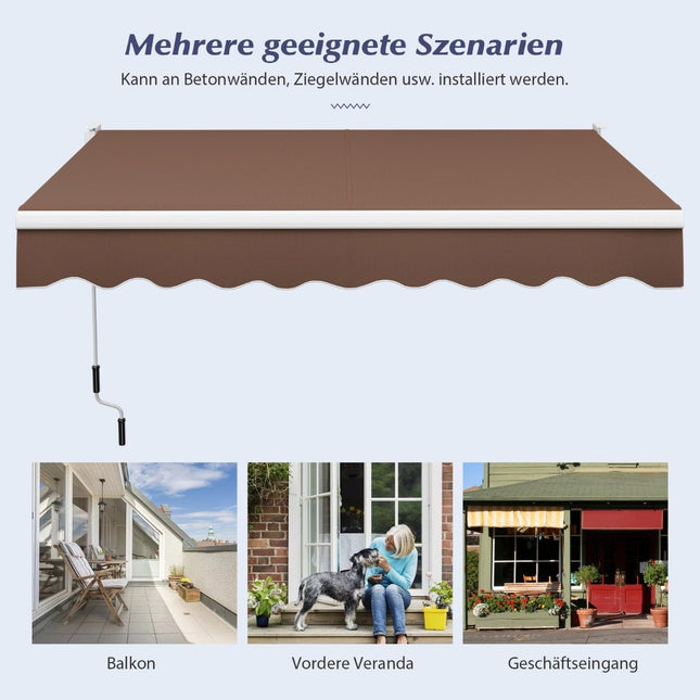 3 x 2,5 m Gelenkarmmarkise Sonnenmarkise Balkonmarkise Terrassenmarkise Klemmmarkise Braun