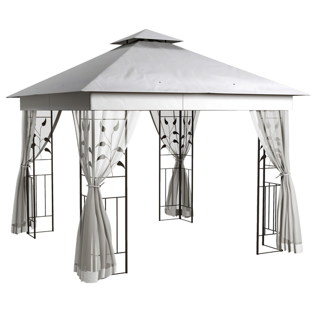 3x3 Pavillon mit doppeltem Dach, wasserabweisendes Polyester