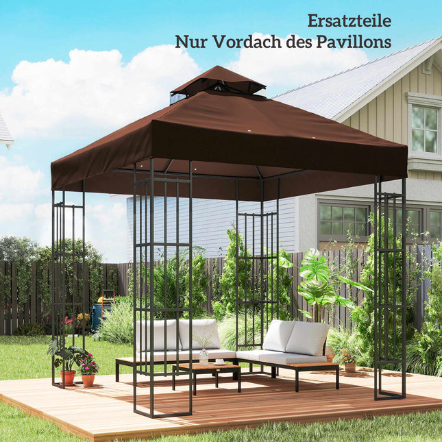 3x3m Pavillon Ersatzdach, Kaffee, UPF30+, Wasserablauf