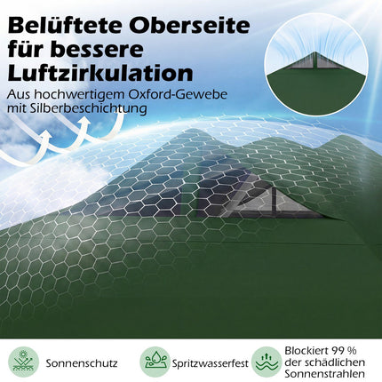 3 x 3 m grüner Pop-Up Pavillon mit Sandsäcken & Heringen